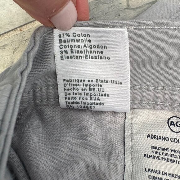 AG Adriano Goldschmied The Graduate Tailored Leg Light Gray Jeans Size 36 x 30 - Picture 7 of 7